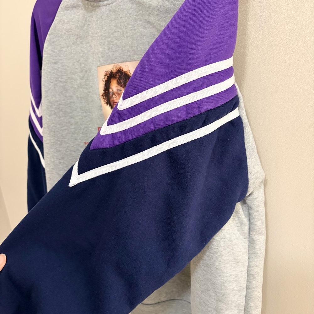 Purple and Gray Women's Sweater XL - Picture 4 of 7